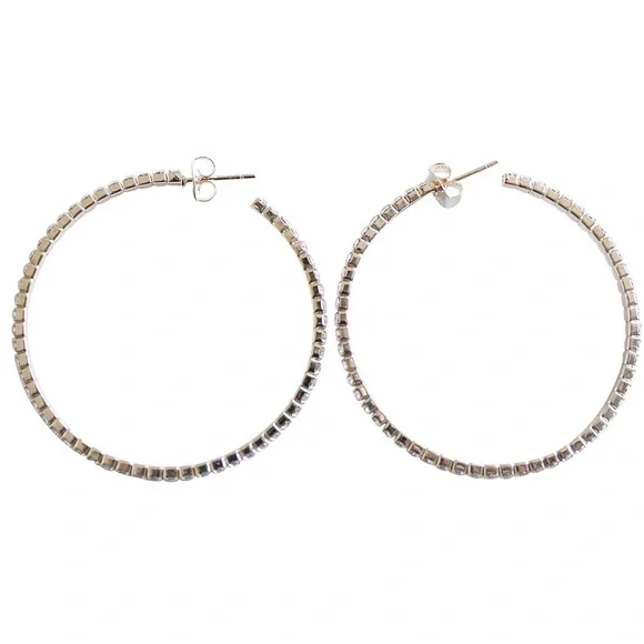Serena Crystal Hoop Earrings Gold
