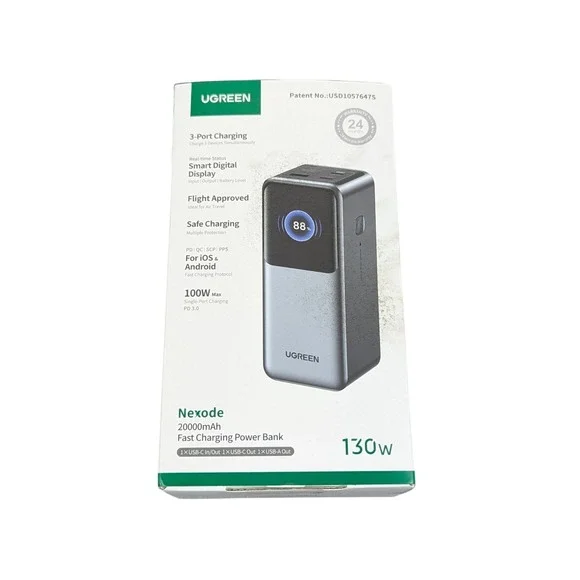 Mm3N UGREEN - Nexode 130W 20000mAh‎ Fast Charge Power Bank Smart Display 3-port