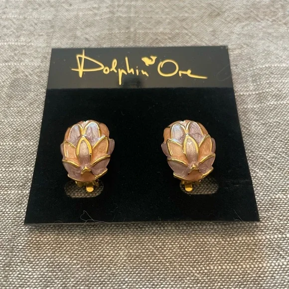 Dolphin Ore Gold and Purple Women's Earrings