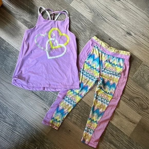 KidPik leggings & tank set girls size‎ large 12