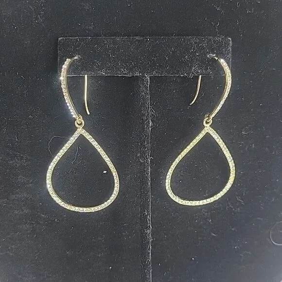 Rhinestone Dangling Large Hoops