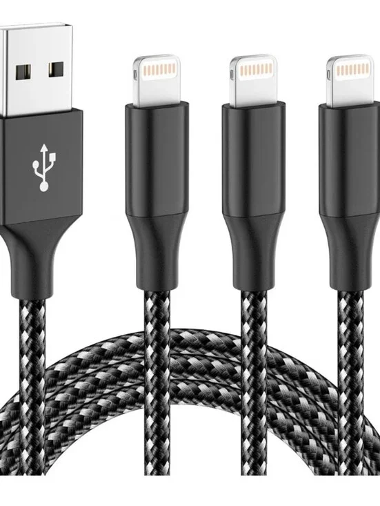 🔥4/$20 Phone Charging Cables 3 Pack NEW 6 Feet -Black & White -Braided