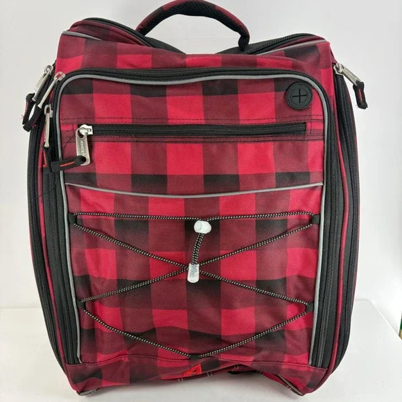 Athalon Ski‎ Boot Backpack Red Buffalo Plaid Snowboard Gear Bag Helmet Storage