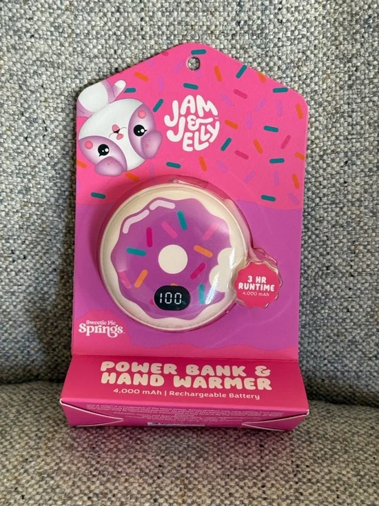 Jam & Jelly Rechargeable Hand Warmer & 4000mAh Power Bank NIB Dual USB