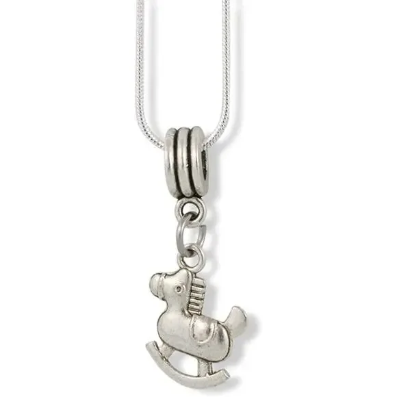 Rocking Horse ( Cartoon like ) Charm Snake Chain Necklace