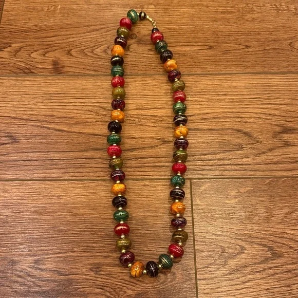 Vintage Multicolor Beaded Necklace