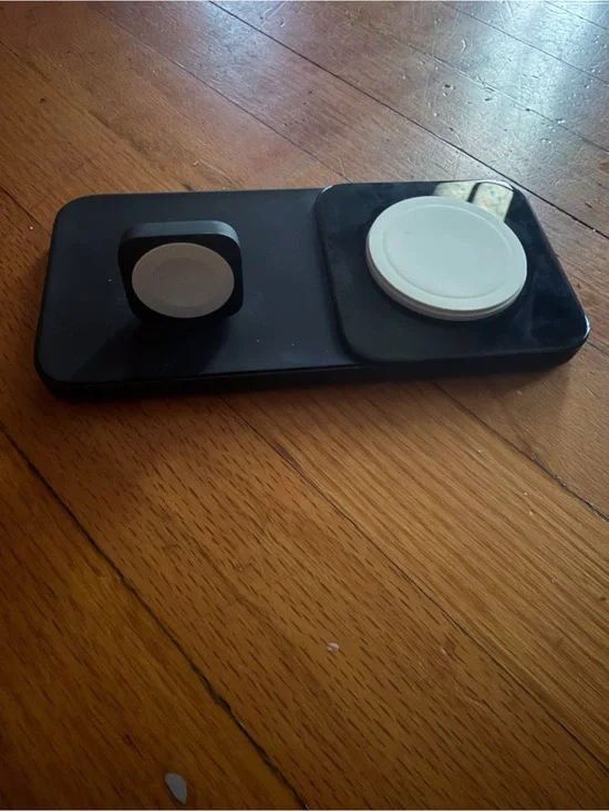 Nomad Base One Wireless Charging Dock - Black with White Pads