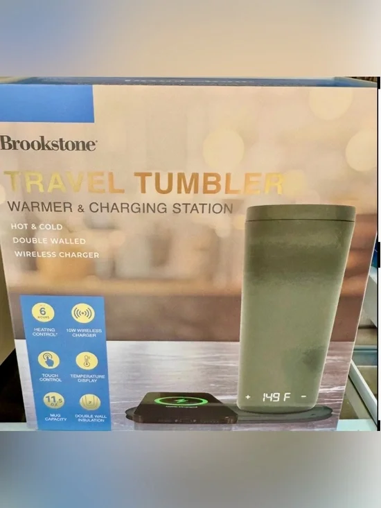 Brookstone Travel Tumbler Warmer & Charging Station