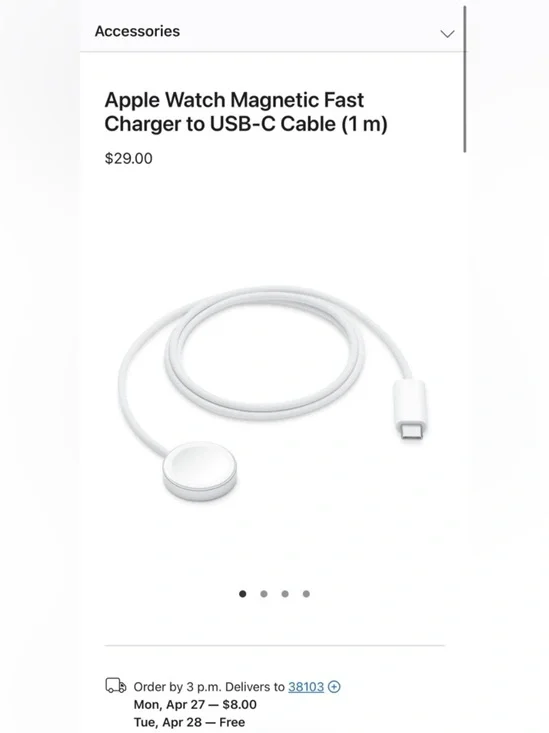Apple Store White Braided Magnetic Fast Charging Cable with USB-C