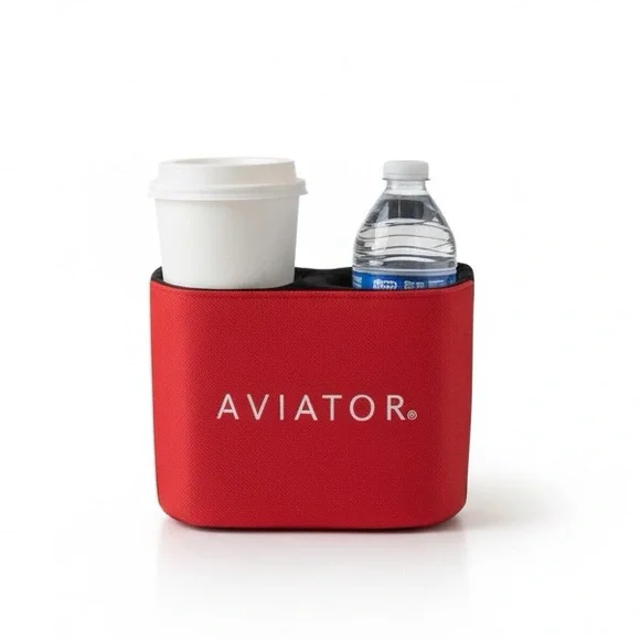 American Airlines Aviator Luggage Travel Beverage Cup Holder Caddy Pouch