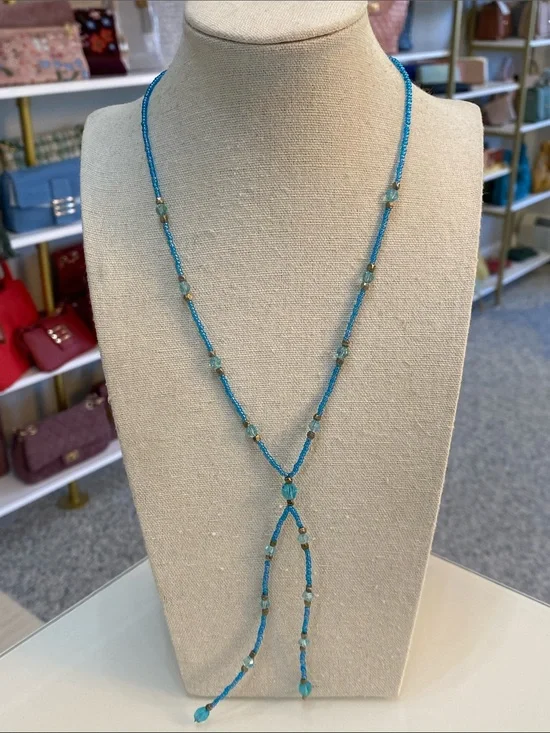 Blue beaded necklace