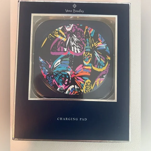 NEW Vera Bradley Wireless Charging Pad - butterfly flutter Navy