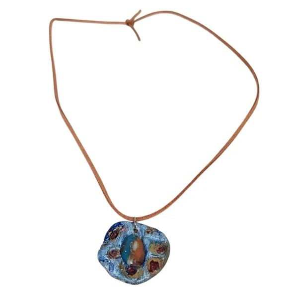 Natural Ocean Jasper Air Dry Clay Necklace