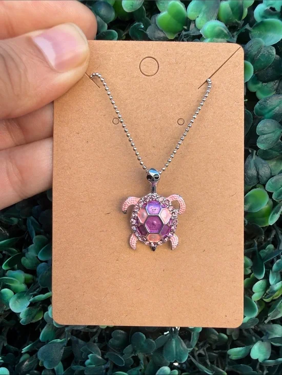 Pink Turtle Pendant Necklace - Women's Jewelry