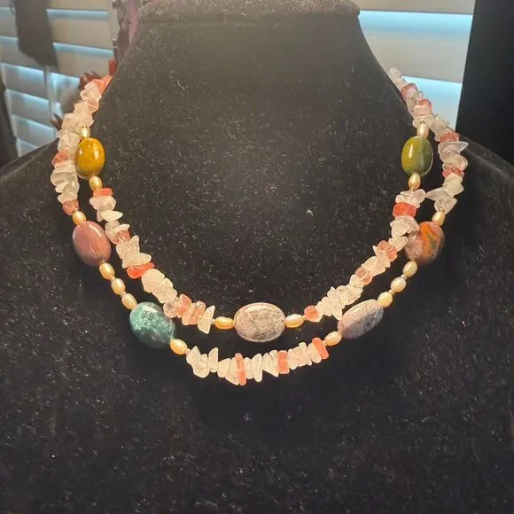 Multi-colored stone necklace by Coyote Bird