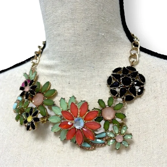 Joan Rivers Statement Necklace 18-Inch Floral Bouquet with Gold-Colored Finish