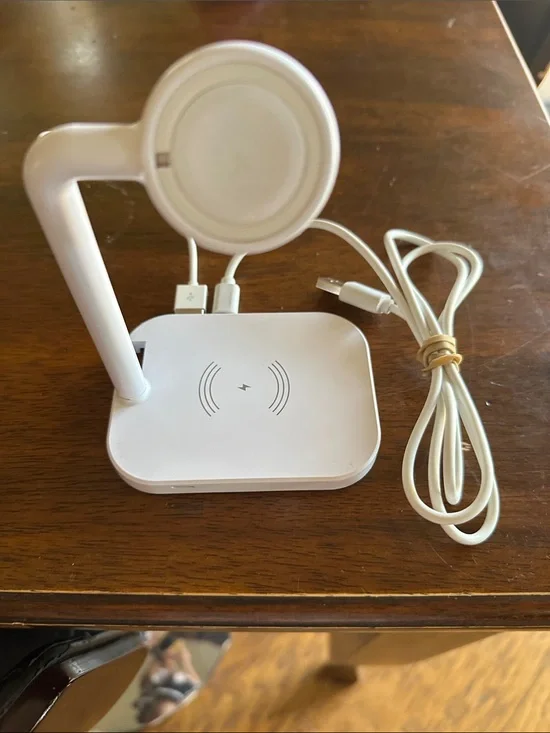 White 2-in-1 Wireless Charging Stand for Phone and Watch