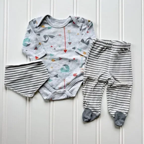 4/$10 - Rene Rofe Fox Baby Long Sleeve Onesie Bodysuit Set / Outfit
