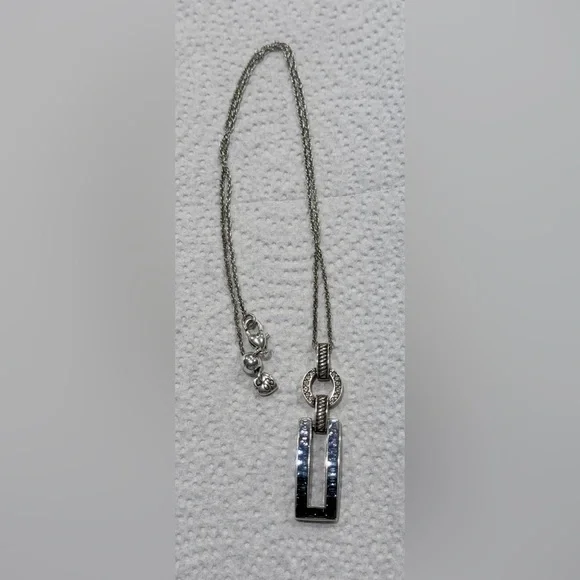Brighton Spectrum Glam Necklace Silver-Sapphire Silver Pendant Necklace