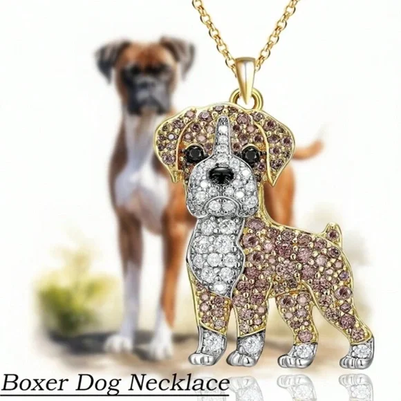 Boxer Rhinestone Necklace
