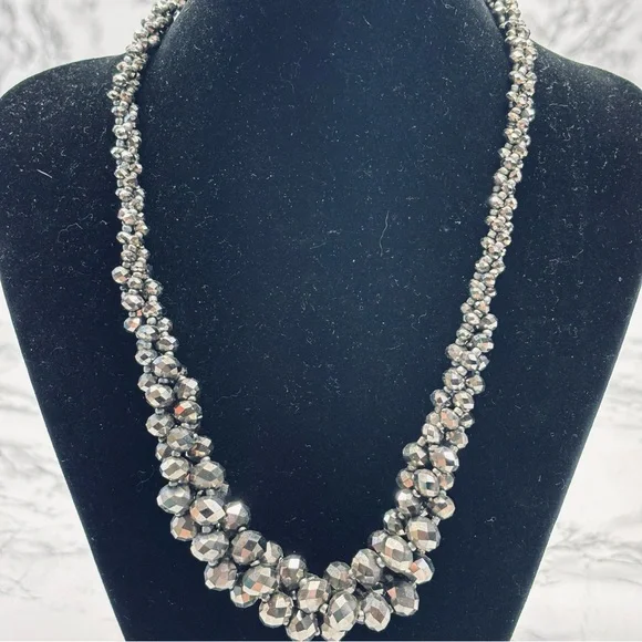 Elegant Silver Beaded Necklace