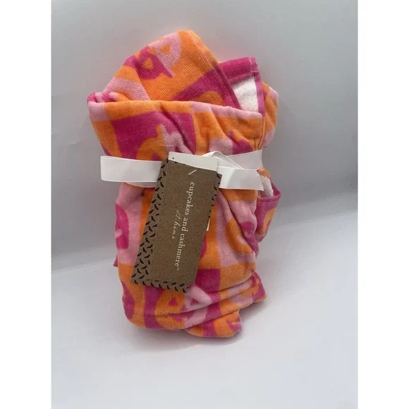 Cupcakes & Cashmere Pink Orange Colorblock Pumpkin Halloween Hand‎ Towels New