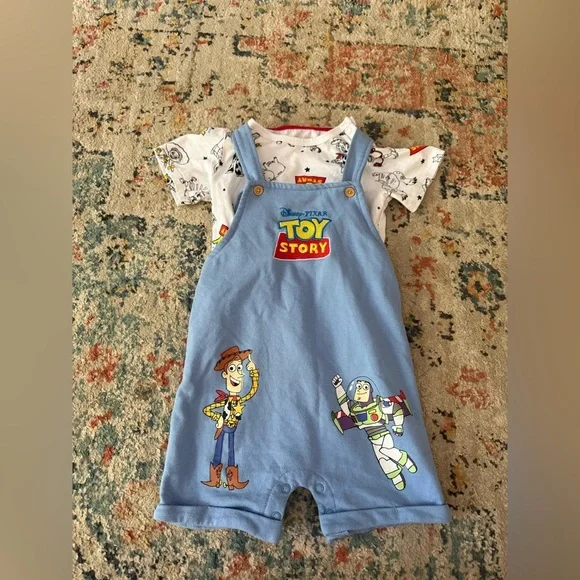 Disney Toy Story shortall overall outfit 24 months