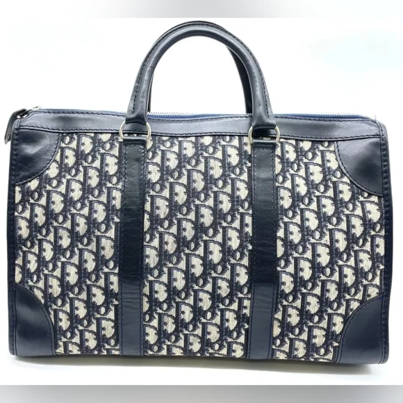 Auth Dior Trotter Montiagne Navy Boston Bag And Wallet Bundle