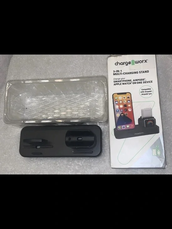 🇺🇸 NEW Charge Worx 3-in-1 Multi-Charging Stand Apple iPhone Smart Watch Airpod