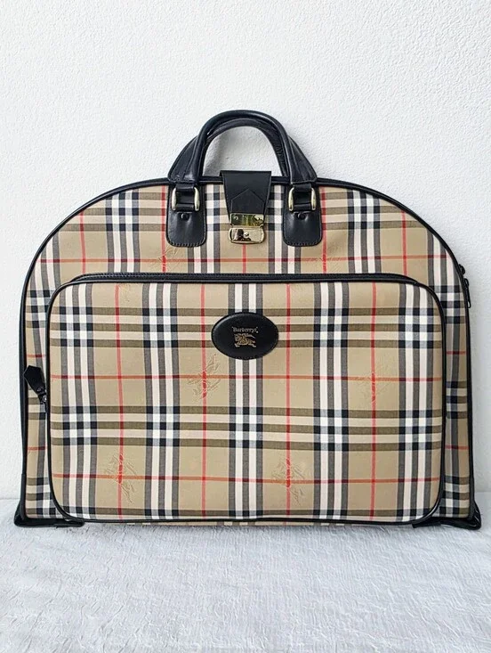 Auth Burberry Nova Check Garment Travel Bag