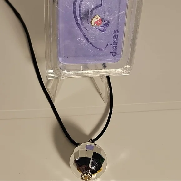 Pair Of In Ear Heart Earing And Disco Ball Necklace