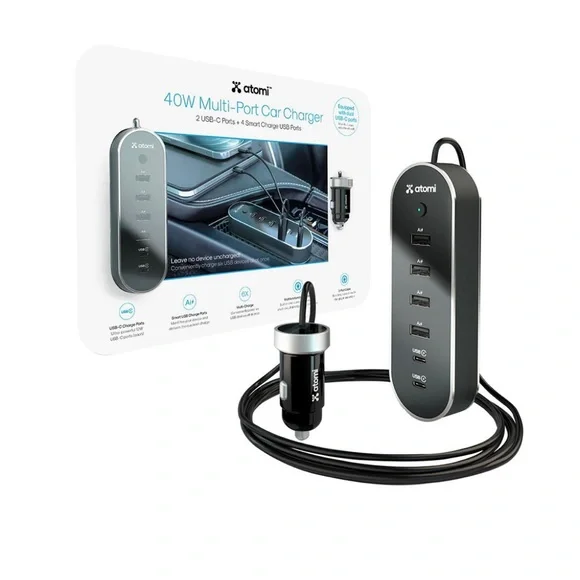 Atomi 40W 12V USB Charger, 2-Pack New