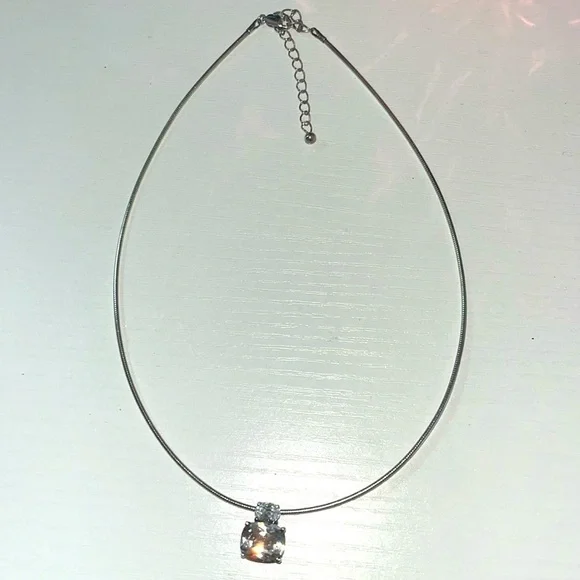 Avon Sterling Silver CZ Cord 925 6.5” Choker Necklace
