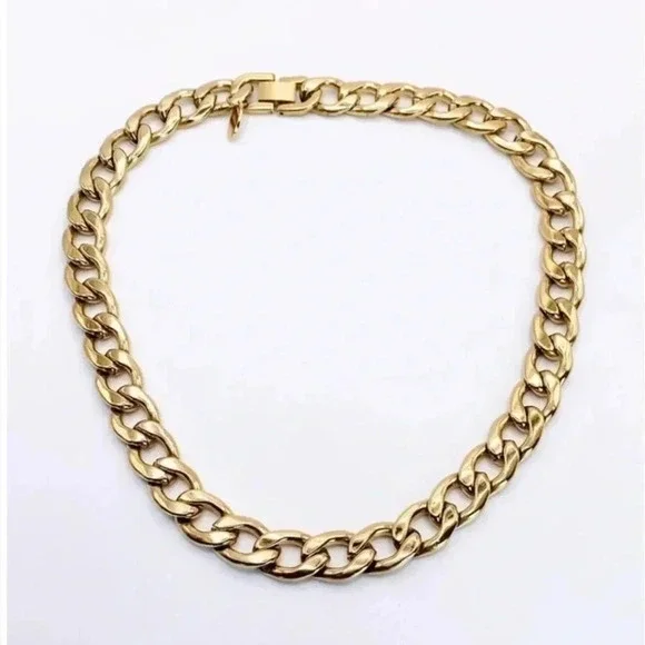 CUBAN Link Dainty Gold Necklace 18k Gold Plated Chain Layering Necklace