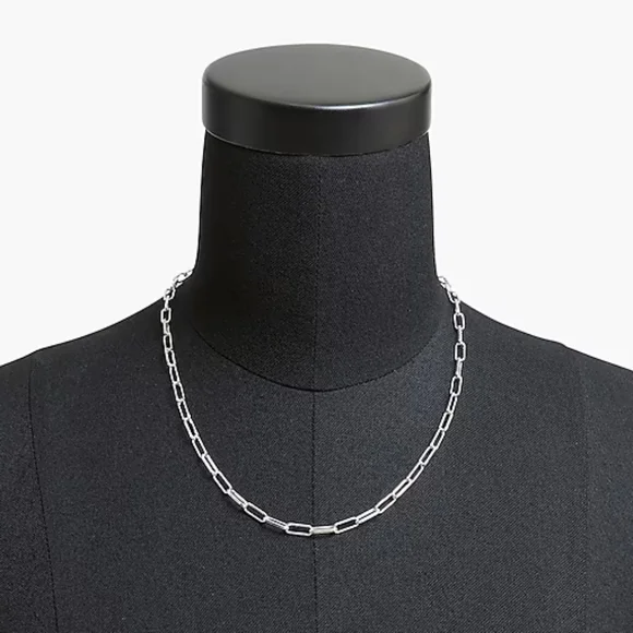 NEW jcrew T-bar paper-clip link chain necklace (Silver)
