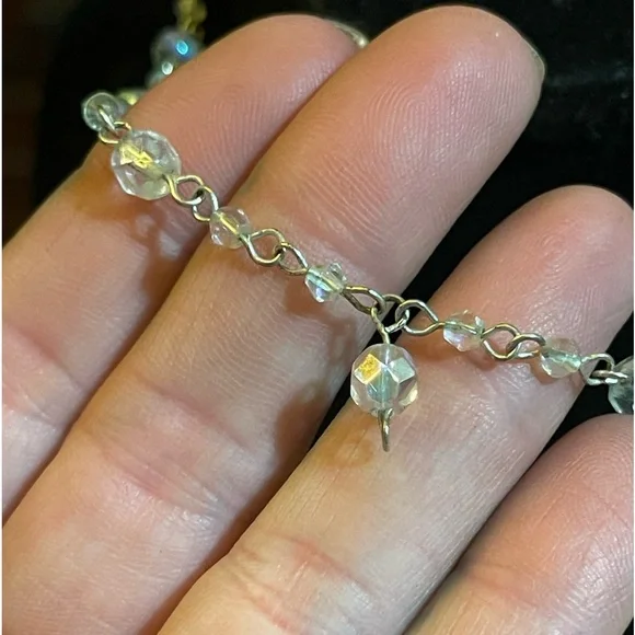 Dainty iridescent beaded necklace