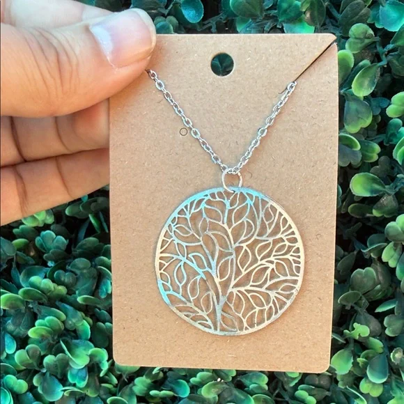 Silver Tree of Life Pendant Necklace - Women Jewelry