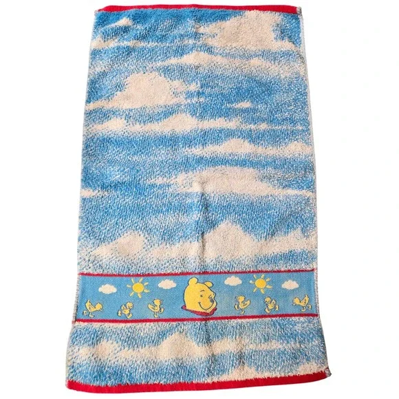 VTG Disney Winnie the Pooh Blue Cloud Hand Towel Character Bathroom Decor