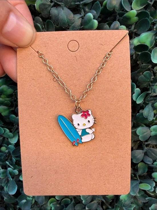 Hello Kitty Blue, White & Red Surf Charm Necklace