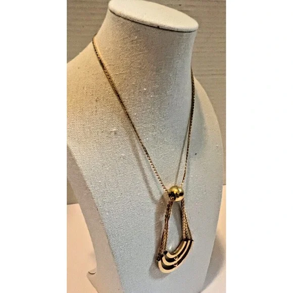 Vintage Gold Korea Necklace Modernist MCM‎  Minimalist Collar Geometric Mod