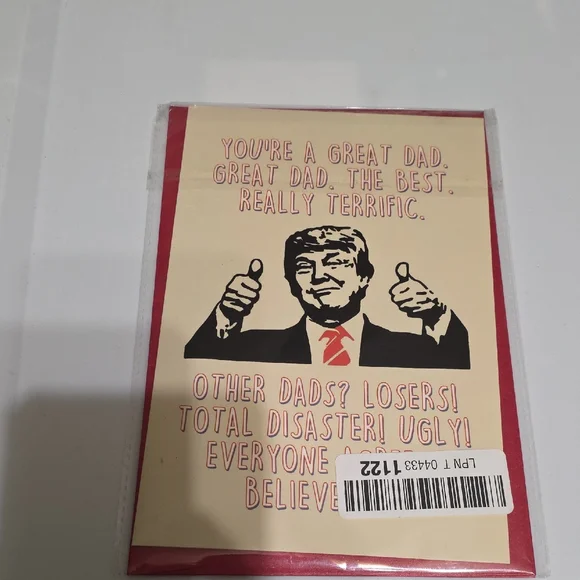 Funny Father's Day Card with Red Accents W/ Trump