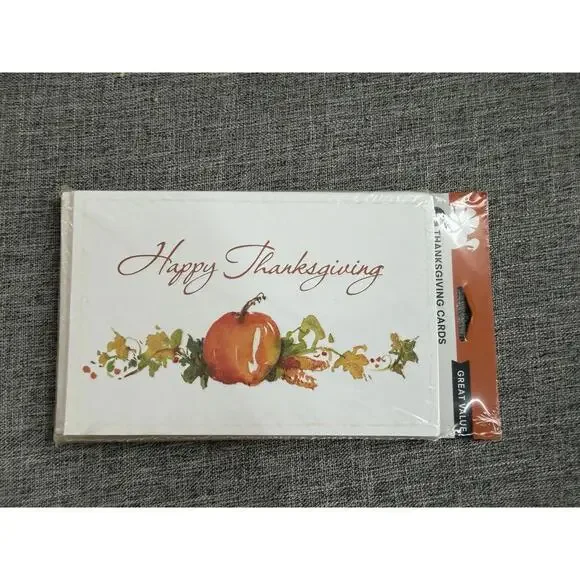 American Greetings Happy Thanksgiving Cards With Envelopes 8 Pack New