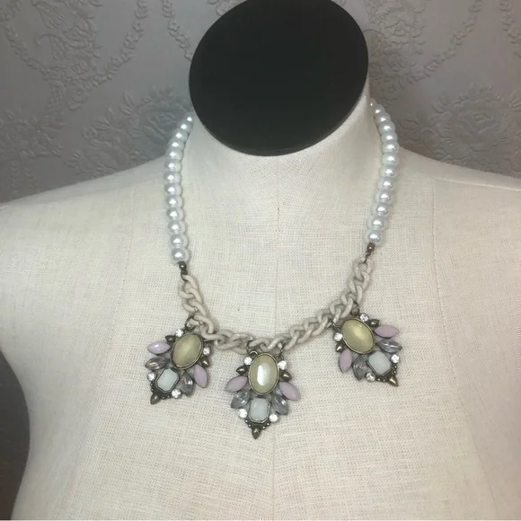 Vintage mixed jewelry necklace pendant pearl