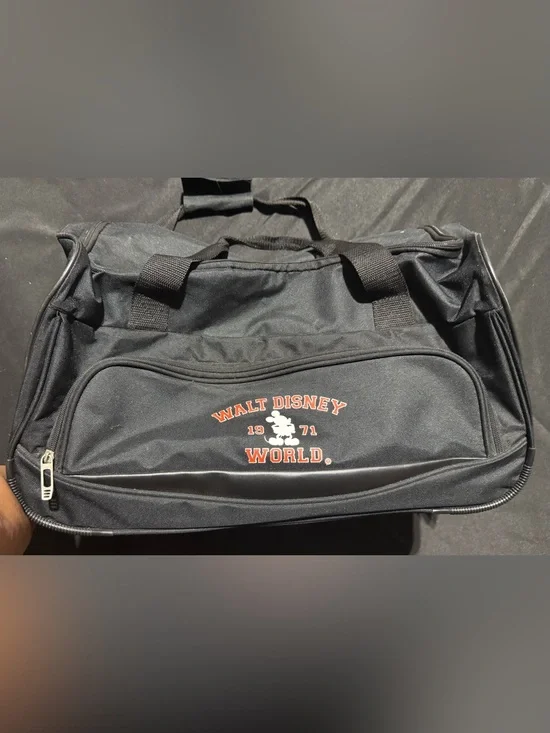Vintage Disney Black Duffel Bag with 1971 Walt Disney World Logo