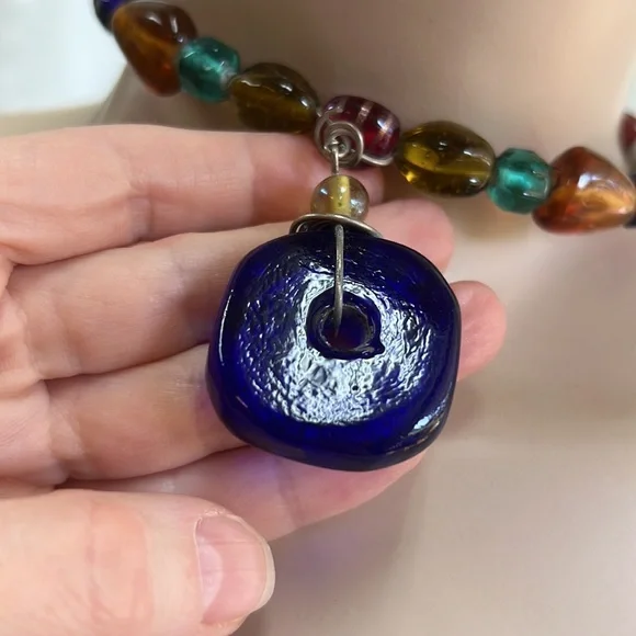 Adjustable Solid Glass Bead Wire Necklace