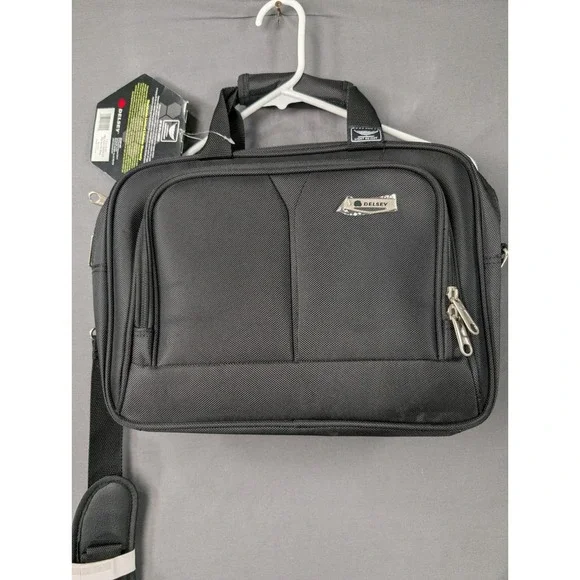 Delsey Helium Breeze Personal Bag Black 12319 BK Travel Laptop Briefcase