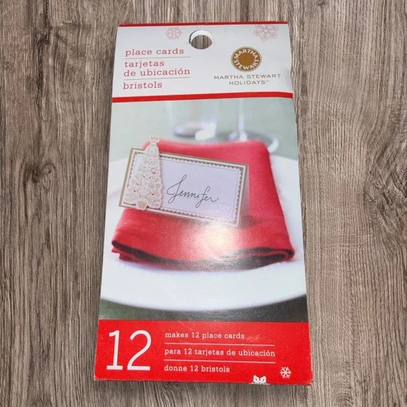 Martha stewart christmas place‎ cards set of 12 new