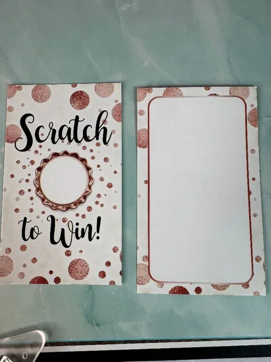 ★ 25 Rose Gold Scratch To Win Cards Prize Reveal Giveaway Cards