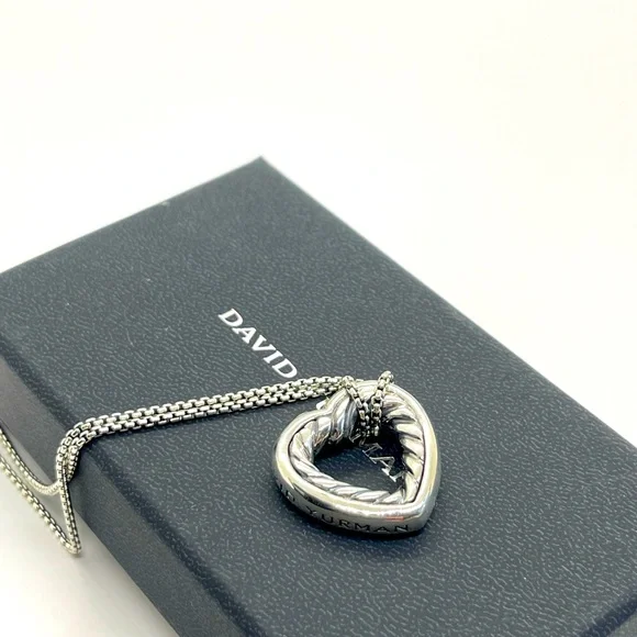 David Yurman Sterling Silver Heart Necklace