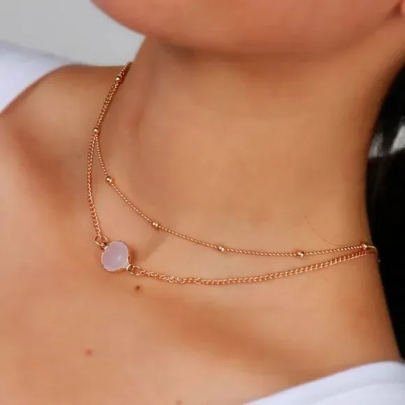 New Fashion Heart Crystal Necklaces Leaf Moon Chok